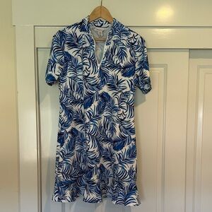Tommy Bahama Blue and White Tropical  Golf Dress